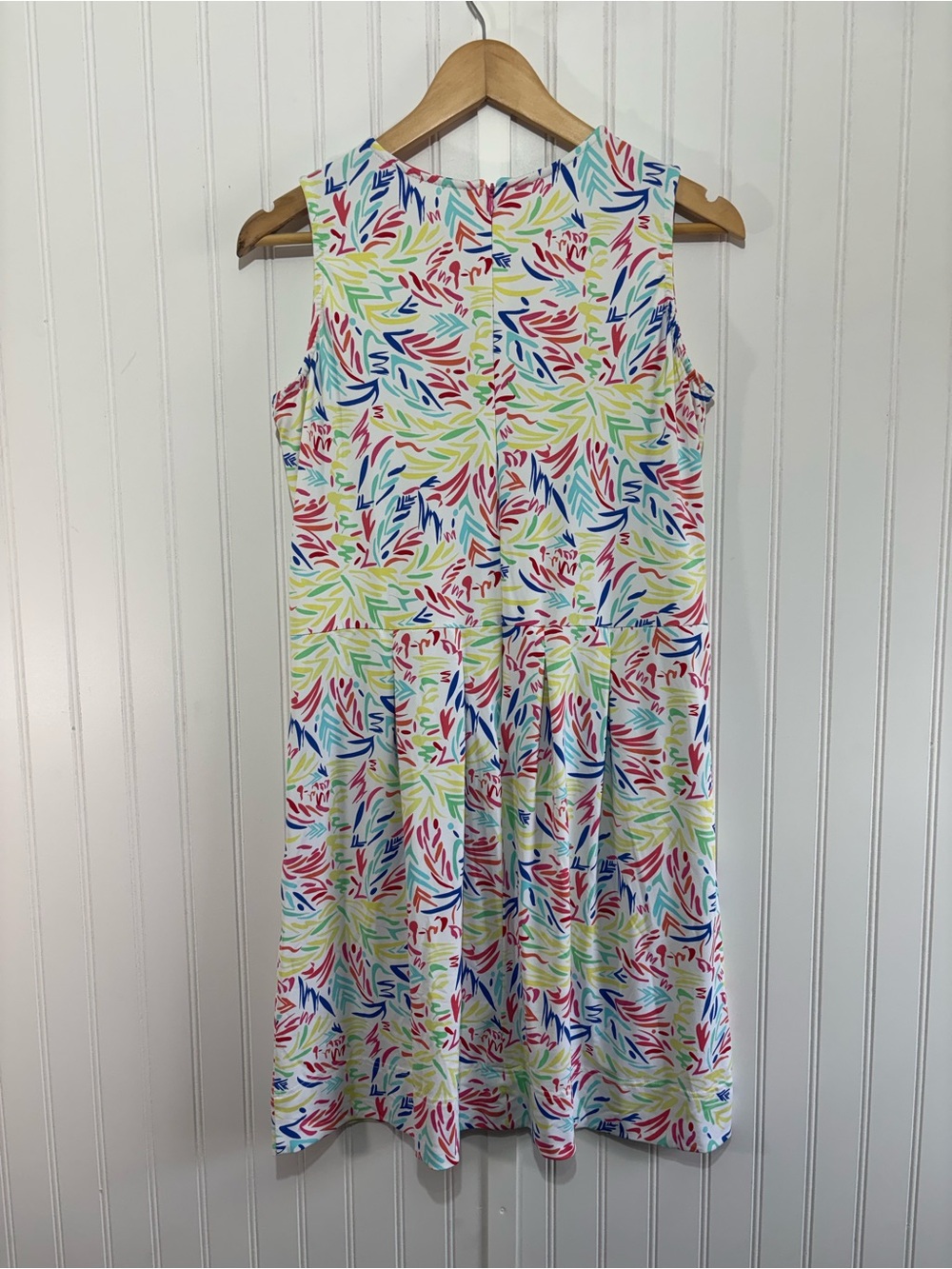 Lulu-B SPF Cooling Colorful Abstract Print Sleeveless Fit & Flare Dress M - Picture 6 of 13